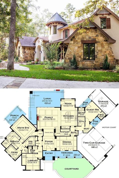 Country Cottage House Plans, Country House Plans Farmhouse, Large Cottage House Plans, French Country House Plans, Modern French Country House Plans, Country House Exterior, Cottage House Plans, Country House Plans, 4 Bedroom Cottage House Plans