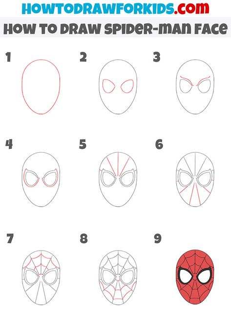 Spiderman, How To Draw Spiderman, Spiderman Drawing, Spiderman Sketches, Spiderman Art Sketch, Spiderman Painting, Spiderman Art, Spiderman Face, Spider Drawing