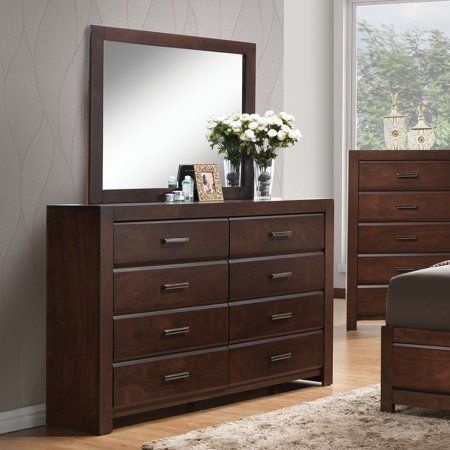 Home Décor, Dressers And Chests, Dresser With Mirror, Wood Dresser, Wood Dresser Decor, Walnut Dresser, Wooden Dresser, Acme Furniture, Dresser Decor