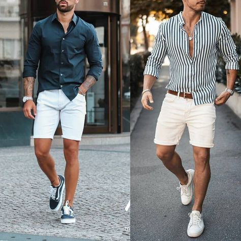 Casual, Shorts, Mens Casual Dress Outfits, Mens Casual Outfits Summer, Men's Summer Outfit, Mens Casual Dress, Mens Casual Outfits, Men Shorts Style, Mens Clothing Styles