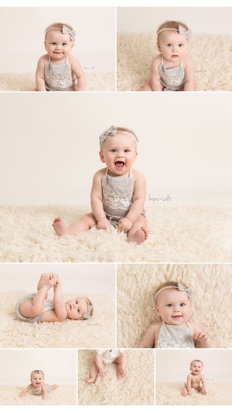 6-Month Old Baby Girl Sitter session all neutrals Inspiration Waterdown Baby Photographer - Hope + Salt Photography