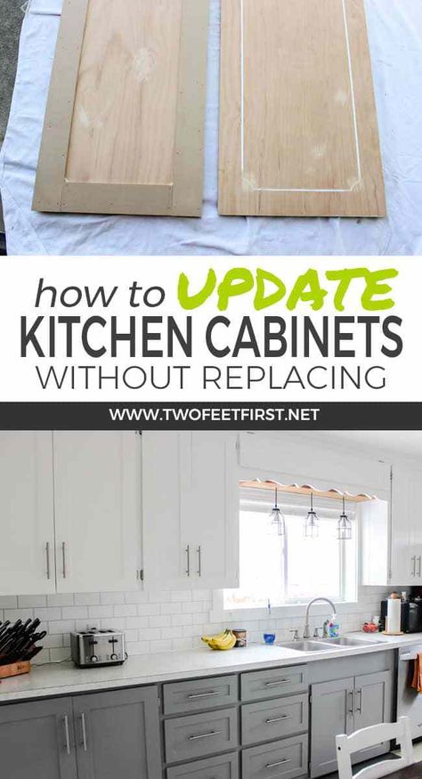Are you looking for a kitchen makeover on a budget? Here is the PERFECT solution to update your cabinet doors with trim. Come see the DIY tutorial on how to give your a shaker style cabinet door for cheap. PS the before and after is amazing!! #twofeetfirst #kitchen #diy Diy Interior, Update Kitchen Cabinets, Kitchen Cabinet Doors, Shaker Style Cabinet Doors, Diy Kitchen Cabinets, Kitchen Cabinets On A Budget, Cheap Kitchen Cabinets, Kitchen Makeover, Best Kitchen Cabinets