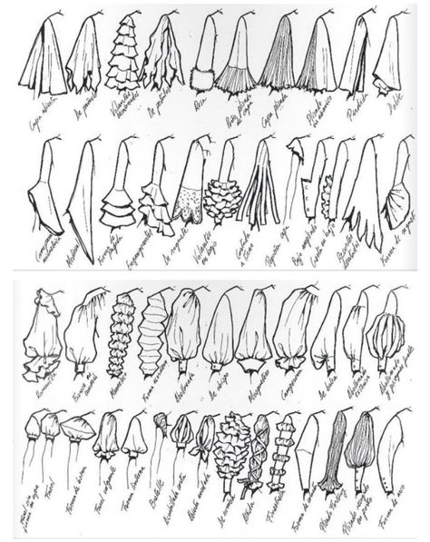 Outfits, Types Of Coats, Different Types Of Sleeves, Types Of Ruffles, Sleeves, Clothing Design Sketches, Fashion Design Sketches, Dress Design Drawing, Fashion Drawing Dresses