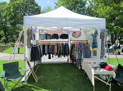 pretty Gala Shade market stall with vintage merchandise Vintage, Studio, Decoration, Vendor Booth Display Ideas Clothing, Vendor Booth Display, Boutique Store Displays, Vendor Displays, Vendor Booth, Boutique Display