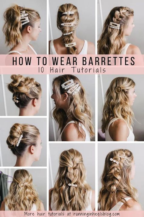 How to Wear Barrettes in Long Hair: 10 Cute Ideas, hair tutorial featured by top Dallas beauty blogger, Running in Heels. Down Hairstyles, Long Hair Styles, Hairstyle, Barrette, Outfits, Hairstyles With Barrettes, Hairstyles For Thin Hair, Loose Hairstyles, Thick Hair Styles