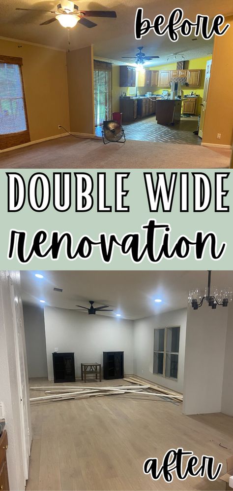 Glamping, Ideas, Modern Farmhouse, Double Wide Trailer Remodel, Mobile Home Ceiling Remodel, Singlewide Mobile Home Ideas, Adding On To A Mobile Home, Mobile Home Bathroom Remodel Master Bath, Mobile Home Walls Makeover