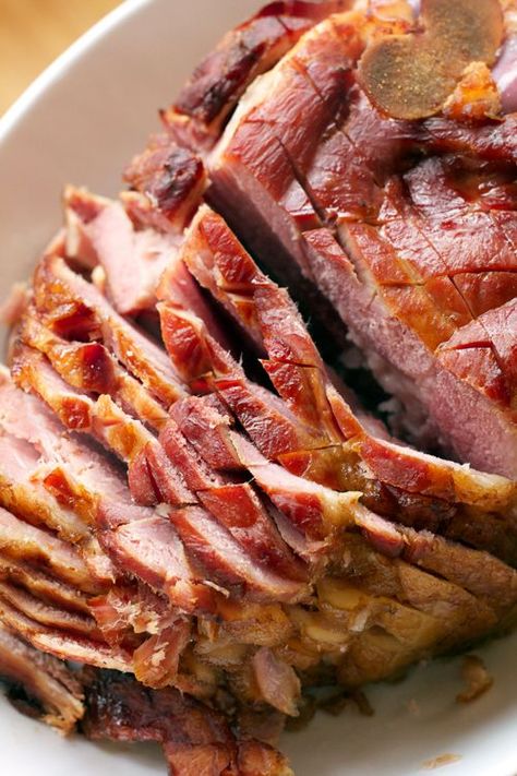 Slow-Baked Bone-in Whole Smoked Ham  || A Less Processed Life Slow Cooker, Cooking Ham In Crockpot, Slow Cooked Ham, Crockpot Ham, Oven Recipes, How To Cook Ham, Smoked Ham Recipe, Smoked Ham, Smoked Cooking