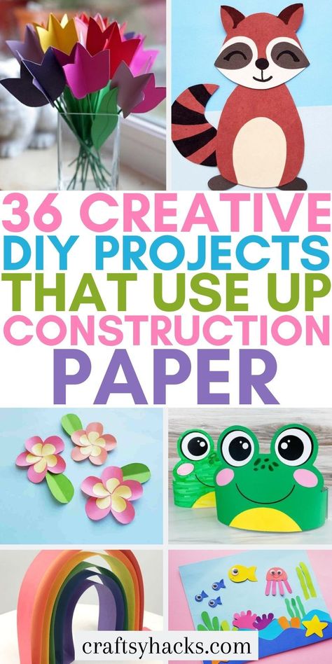 You can have more fun crafting with paper when you try these creative crafts that use extra construction paper to create incredible DIY crafts. These fun construction paper crafts are the perfect activity for creative kids and adults alike! Preston, Summer, Crafts With Construction Paper, Construction Paper Projects For Kids, Simple Crafts For Kids, Easy Crafts With Paper, Construction Paper Projects, Crafts For Kids, Construction Paper Crafts