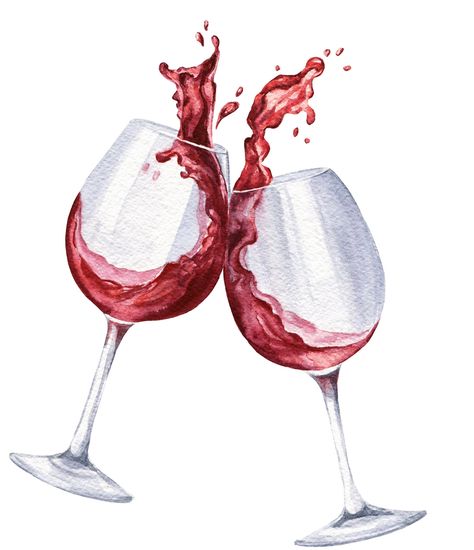 Watercolor red wine on Behance