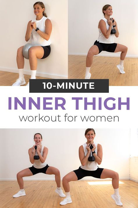 Fitness Workouts, Videos, Fitness, Exercise To Reduce Thighs, Thigh Workouts At Home, Leg Day Workouts, Thigh Exercises For Women, Reduce Thigh Fat, Best Inner Thigh Workout