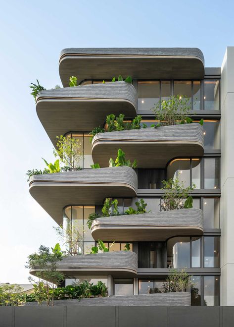 Residential Architecture, Residential Building Design, Facade Architecture Design, House Architecture Design, Facade Design, Modern Architecture Building, Facade Architecture, Balcony Design, Hotel