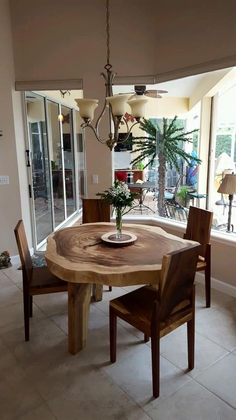 Round Rustic Dining Table, Round Wood Kitchen Table, Dinning Table Diy, Wooden Slab Table, Live Edge Kitchen Table, Rustic Round Table, Wooden Dinner Table, Rustic Round Dining Table, Live Edge Wood Furniture