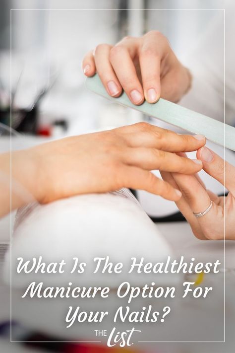 What exactly is a "healthy" manicure? Well, some might think of it as one that uses only organic products on your hands. Others may lean towards a manicure that includes only a clear polish finish. It really is dependent upon how strong your nails are, to begin with, and what you are looking to achieve. While we may not give much thought to this during the time, there is no shame in asking what you're putting on your nails. #nails #nailcare #manicure #manicures Design, Diy, Fitness, Manicures, Dressing Table, Types Of Manicures, Nail Health, No Chip Manicure, Healthy Nail Polish