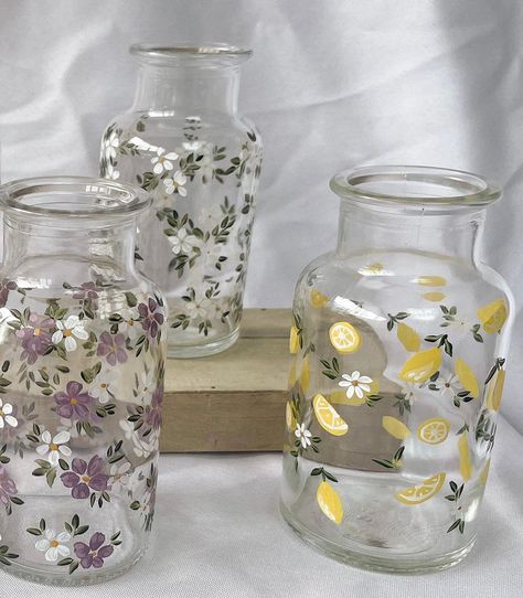 ALICE 🌸 on Instagram: "✨ restock time!! ✨these cute unique bottle vases are now back in stock with new funky designs 💕 AliceElizabethShopUK.Etsy.com" Jars, Summer, Spring Gift Ideas, Etsy, Vases, Summer Deco, Vase, Cup Decorating, Vase Ideas