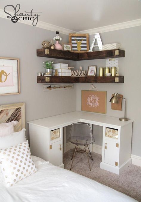 Teen girl bedrooms, styling suggestion number 2504597109 for rad bedroom project. Home Décor, Bedroom Storage, Organization Bedroom, Small Bedroom Storage, Room Makeover, Bedroom Desk, Bedroom Makeover, Bedroom Diy, Small Room Bedroom