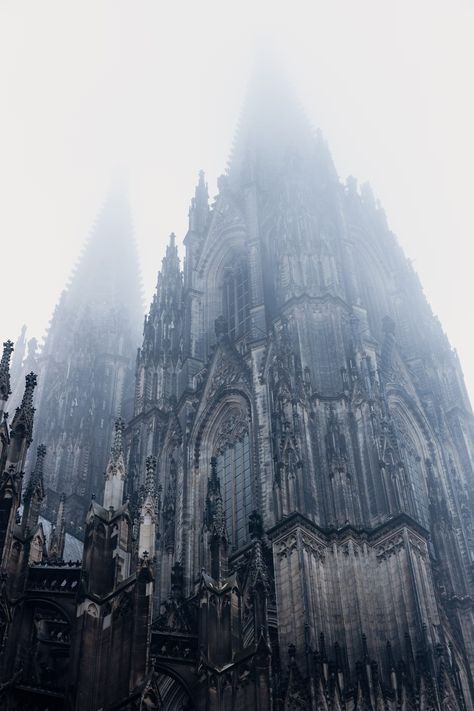 Cathedral Architecture, Ancient Architecture, Gothic, Architecture, Amazing Architecture, Foggy, City Architecture, Cathedral City, Beautiful Architecture
