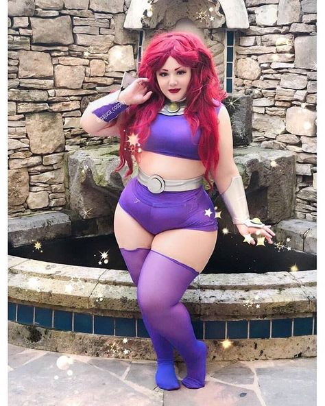 Shoutout to @curvy_curvy_cosplayers page model @gajucacosplay 💜 Seen here as as #Starfire 💜 Pic by @scrap.kidd 📷 Be sure to check out my… Girl Fashion, Cosplay, Cosplay Girls, Girls Cosplay, Cosplay Dress, Model, Chubby Girl, Girl Outfits