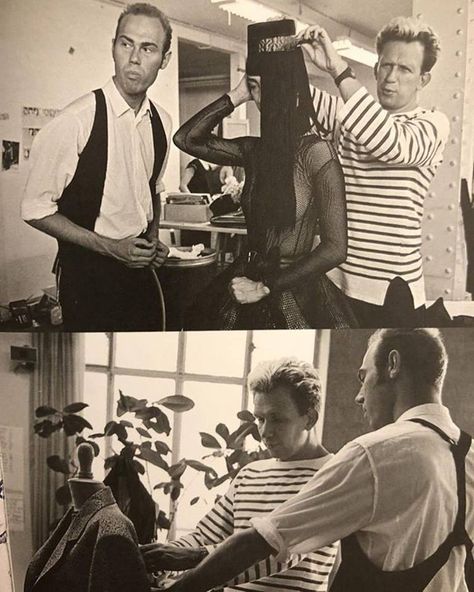 Martin Margiela as Jean-Paul Gaultier's assistant. Paris, 1980s. Fashion, Jean Paul Gaultier, Fotos, Photo, Jean Paul, Fashion Face, Fashion Images, Moda, Martin Margiela 90s