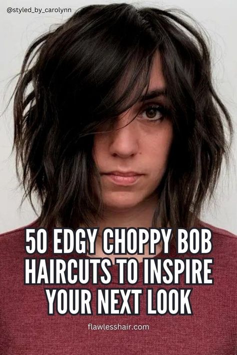 Bob Cut Pixie with Confidence - Hairstyles Ideas Ideas, Bobs, Art, Medium Lob Haircut Textured Bob, Medium Choppy Haircuts, Edgy Bob Haircuts, Choppy Bob, Choppy Bob With Bangs, Shaggy Bob Hairstyles