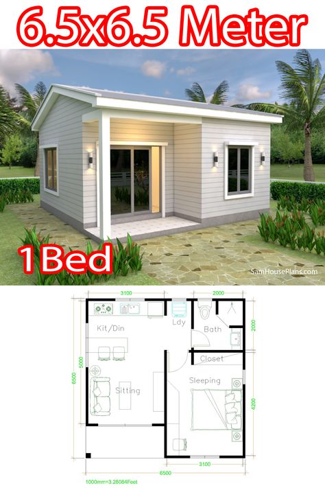 2 Bedroom House Plans, 1 Bedroom House Plans, Small House Design Floor Plan, 3 Bedroom House, Small House Floor Plans, Small House Design Plans, 2 Bedroom House, One Floor House Plans, Two Bedroom Tiny House