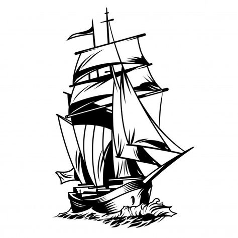 Black and white ship Free Vector | Free Vector #Freepik #freevector #water #sea #ship #boat Tattoo, Nautical Logo, Transportation Logo, Ship Vector, Vector Free, Logo Set, Nautical Design, Vector Design, Sailor Logo