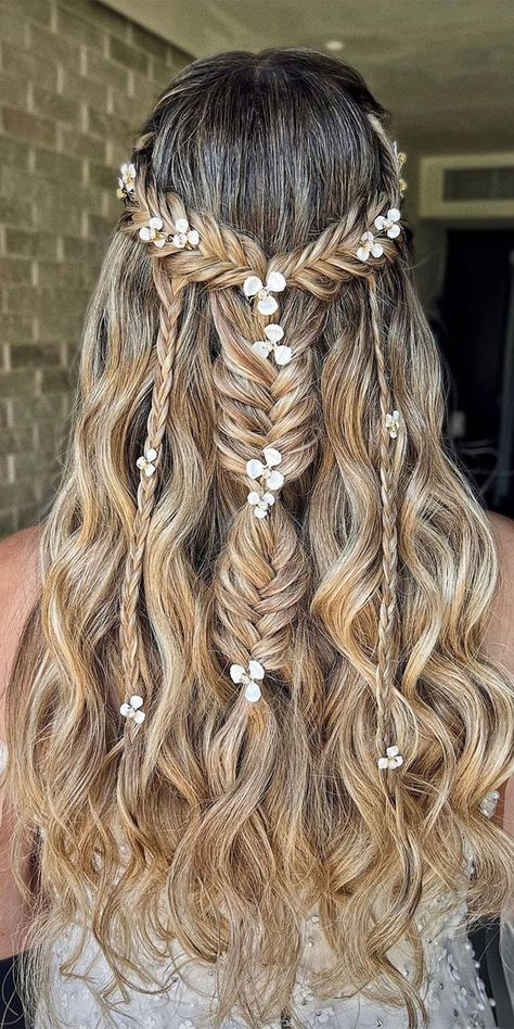Bridal Hairstyles, Wedding Hairstyles For Long Hair, Boho Hairstyles For Long Hair, Wedding Hairstyles Tutorial, Braided Prom Hair, Prom Hairstyles For Long Hair, Formal Hairstyles For Long Hair, Hairstyle Wedding, Ball Hairstyles