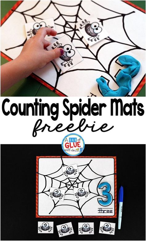 Spider Counting Mats is the perfect free printable to be added to your math centers. This activity is perfect for preschool and kindergarten students. Maths Centres, Pre K, Preschool Halloween, Spiders Preschool, Halloween Math, Spider Activities, Kindergarten Math, Preschool Math, Kindergarten Classroom