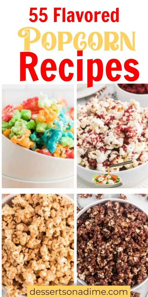 Flavored Popcorn Recipes - 55 Recipes for Flavored Popcorn Popcorn Dessert Recipes, Sweet Popcorn Seasoning, Homemade Popcorn Seasoning Recipes, Homemade Popcorn Flavors, Holiday Popcorn Recipes, Popcorn Recipes Savory, Homemade Popcorn Seasoning, Candy Popcorn Recipe, Popcorn Recipes Healthy