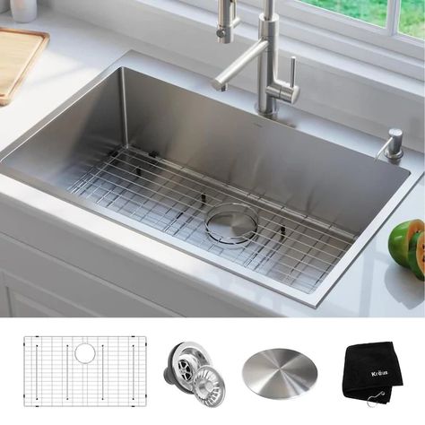 Kraus Standart PRO 33-in x 22-in Stainless Steel Single Bowl Drop-In 2-Hole Commercial/Residential Kitchen Sink in the Kitchen Sinks department at Lowes.com Home Décor, Design, Drop In Kitchen Sink, Drop In Sink, Single Bowl Sink, Single Bowl Kitchen Sink, Undermount Sink, Stainless Steel Sinks, Stainless Steel Kitchen