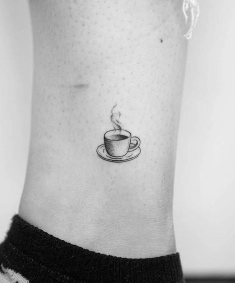 Tattoo, Tattoo Designs, Piercing, Tattoos, Cup Of Coffee Tattoo, Cup Of Tea Tattoo, Coffee Tattoos, Coffee Cup Tattoo, Tea Tattoo