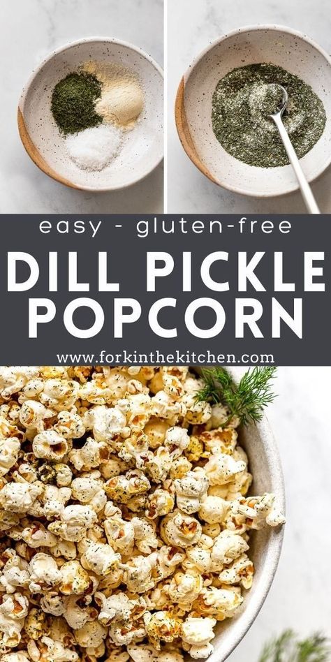 When homemade popcorn pairs up with dill pickle seasoning, it’s a match made in heaven. It’s tangy, dill-forward, and savory! You won’t be able to get enough of this easy snack. Even better? It’s ready in just 5 minutes! Dips, Sauces, Snacks, Popcorn, Desserts, Healthy Recipes, Dill Pickle Popcorn Seasoning Recipe, Dill Popcorn Seasoning Recipe, Pickle Seasoning