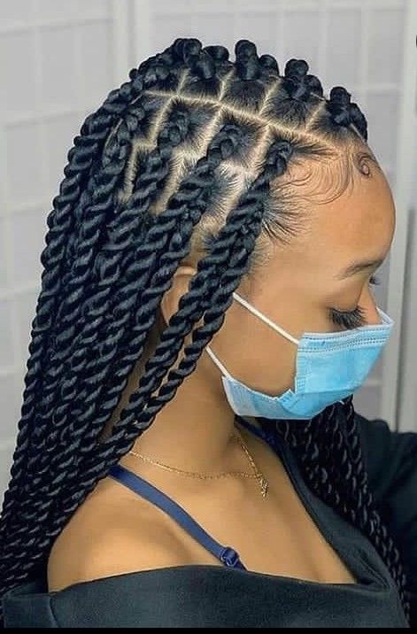 Learn how to do long twists on your own hair by visiting my channel. 😍😍 Box Braids, Cornrows, Twist Box Braids, Twist Braids, Braided Cornrow Hairstyles, Kinky Twists Braids, Twisted Braids For Black Women, Big Twist Braids Hairstyles, Big Box Braids Hairstyles