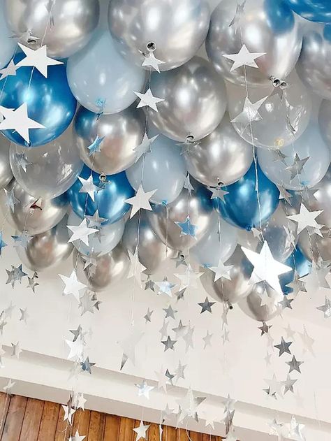 Decoration, Birthday Decorations, Grad Party Decorations, Silver Party Decorations, Grad Party Theme, Backdrops For Parties, Prom Theme, Navy Blue Party Decorations, Grad Parties