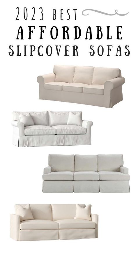 Affordable price best slipcovered sofas. Research reviews for top sofa cover seat cushions and back cushions for living space. Great deal! Slip cover love seat too. Slipcovers for modern farmhouse and cottagecore homes. Replacement covers come in linen canvas cotton. Removable slipcovers on Ikea sofa, WalMart, Wayfair, Joss and Main. Sectionals, with color options denim blue, beige, grey, tan, gray different fabrics, white slipcovers. Cream couch living room ideas. Diy, Sofas, Modern Farmhouse, Slip Covers Couch, Couch Covers Slipcovers, Slipcovered Sofa, Slipcovered Sofa Living Room, Sofa Covers, Couch Covers