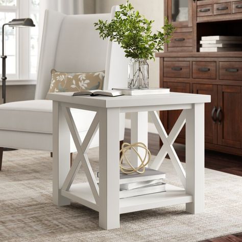 Beachcrest Home Milam End Table | Birch Lane Home, White End Tables, Square Nightstands, Sofa Side Table, End Tables With Storage, End Table Sets, Small End Tables, Modern Accent Tables, End Tables