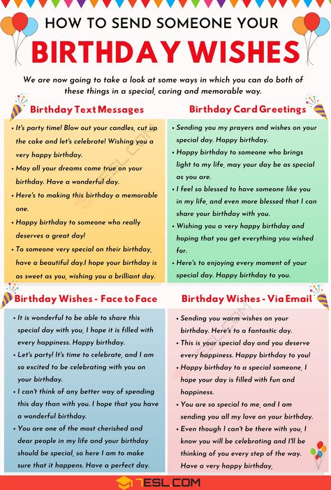 Birthday Wishes: 500+ Meaningful Happy Birthday Messages For Everyone - 7 E S L Diy, Ideas, Birthday Message For Friend, Birthday Wishes For A Friend Messages, Birthday Wishes For Friend, Birthday Wishes For Him, Birthday Message, Birthday Wishes Messages, Happy Birthday Wishes For Her