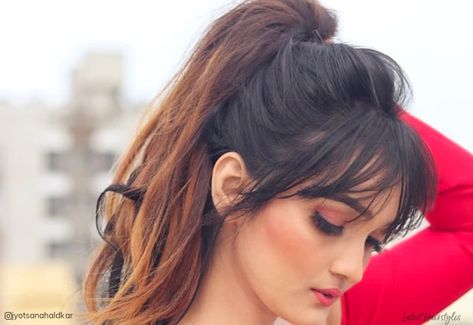 Going for a sweet and simple yet amped up hairstyle? See and try these looks right now! Ponytail Hairstyles, Ponytail Styles, Bangs Ponytail, Cute Ponytails, Cornrow Ponytail, Curly Hair Styles, Hairstyles With Bangs, Sleek Ponytail, Hairstyles Haircuts