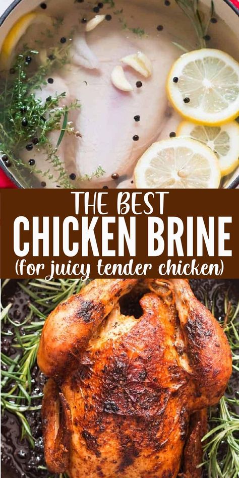 chicken brine Chicken, Chicken Recipes, Best Chicken Brine, Brine Chicken, Chicken Breast, Tender Chicken Breast, Chicken Dishes, Pan Seared Chicken, Brine Recipe