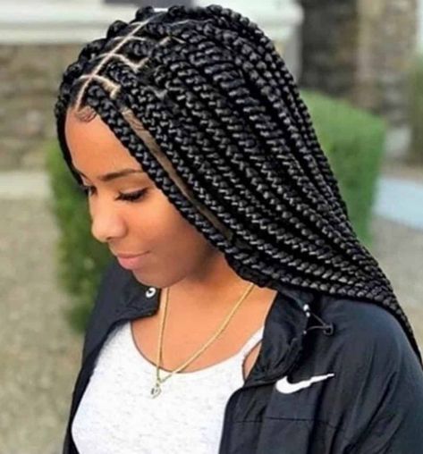Parted Braid Box For A Formal Event Braided Hairstyles, Plait Styles, Box Braids Styling, Braided Hairstyles For Black Women, Bob Box Braids Styles, Big Box Braids Hairstyles, Braid Styles, Long Box Braids, Box Braids Hairstyles