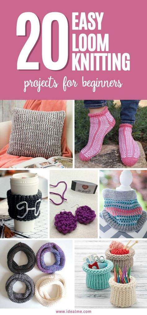 From pillows to accessories or just little knick-knacks, 20 Loom Knitting Projects for Beginners provides great gift ideas and will have you knitting in no time. #loomknitting #knitting #loomknit #easyloomknitting Amigurumi Patterns, Crochet, Loom Knit, Loom Knitting Patterns, Knitting Looms, Diy, Loom Knitting For Beginners, Knitting For Beginners, Loom Knitting Stitches