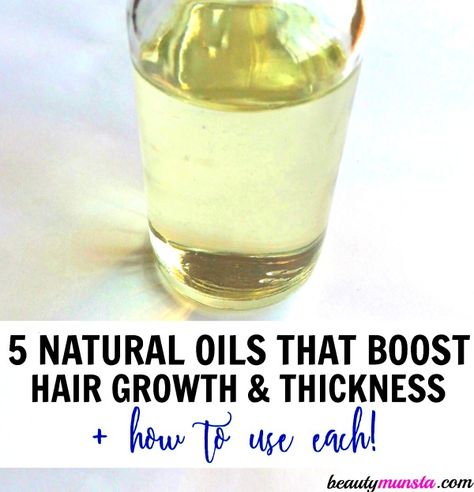 Discover 5 natural oils for hair growth and thickness + how to use & apply each of them! Black seed oil is a miracle worker for hair growth! Add 1/2-1 tsp to a tall glass of orange juice Castor Oil For Hair Growth, Castor Oil For Hair, Coconut Oil Hair Growth Treatment, Essential Oils For Hair, Coconut Oil Hair Growth, Coconut Oil Hair Treatment, Coconut Oil Hair Mask, Stop Hair Loss, Hair Growth Oil