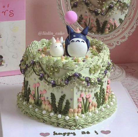 Tart, Totoro, Kage, Anime Cake, Yemek, Character Cakes, Cute Cakes, Cartoon Cake, Cute Birthday Cakes