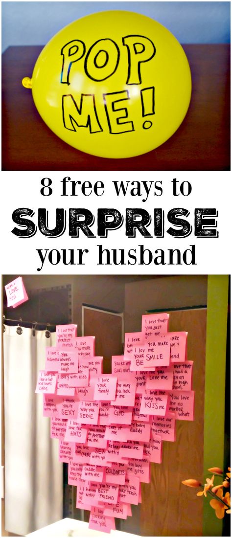 8 free ways to surprise your husband and totally make his day! Marriage, Valentine's Day, Boyfriend Gifts, Gifts For Husband, Husband Birthday, Love My Husband, Wife, Be My Valentine, Husband