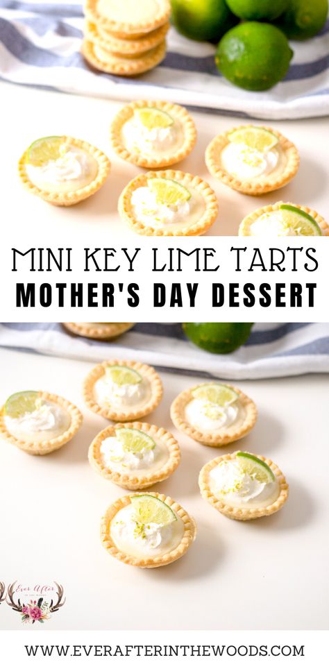 Delicious and adorable key lime pie mini pie or tart desserts. #mothersday #lime #tart #pie #bitesize Bath, Tea Parties, Mini Desserts, Key Lime Tart, Mini Key Lime Pies, Key Lime Pie, Key Lime Tart Recipe, Key Lime Tarts, Key Lime Desserts