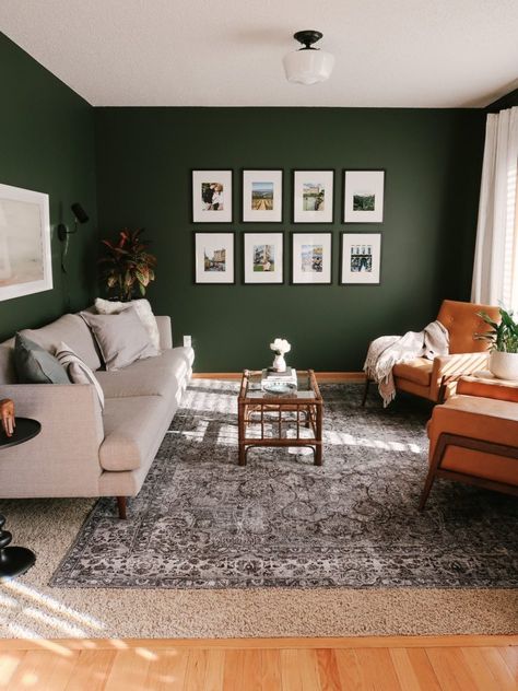 Interior, Inspiration, Living Room Green, Room Color Schemes, Dark Green Living Room, Room Colors, New Living Room, Living Room Colors, Living Room Color Schemes