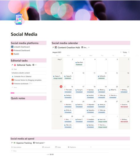 Ipad, Planners, Organisation, Instagram, Social Media Content Calendar Template, Social Media Content Calendar, Social Media Calendar Template, Social Media Planner Template, Social Media Schedule Template