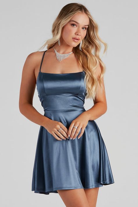 Casual, Dresses, Formal Dresses, Outfits, Satin Skater Dress, Formal Dresses Short, Guest Dresses, Semi Formal Dresses, Semi Dresses
