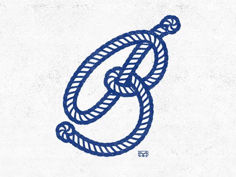 Rope B by Rob Hopkins | Dribbble | Dribbble Logos, Tattoo, Design, Rope Font, Flag Logo, Grafik, Fonts Design, Nautical Logo, Lettering Design