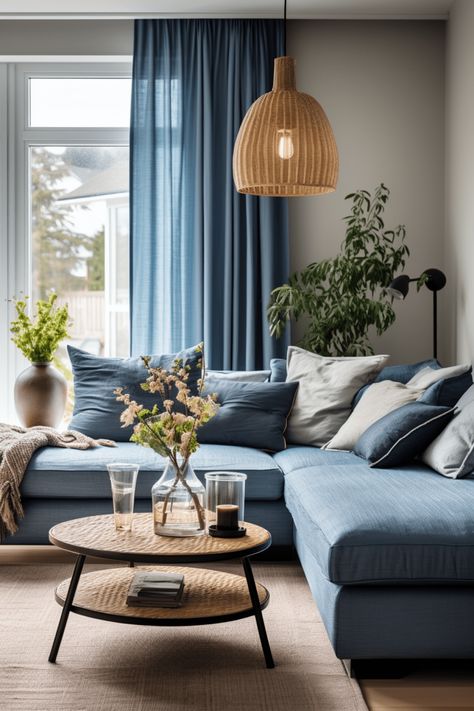 Interior, Home Décor, Blue Couch Living Room, Blue Sofa Decor, Blue Couch Decor, Living Room Decor Blue Sofa, Light Blue Sofa, Blue Living Room Furniture, Light Blue Couches