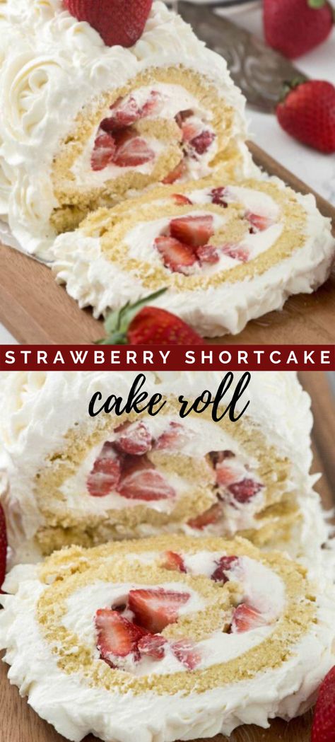 Cake, Desserts, Pastel, Mini Desserts, Cake Recipes, Pie, Strawberry Roll Cake, Strawberry Cake Recipes, Cake Roll Recipes